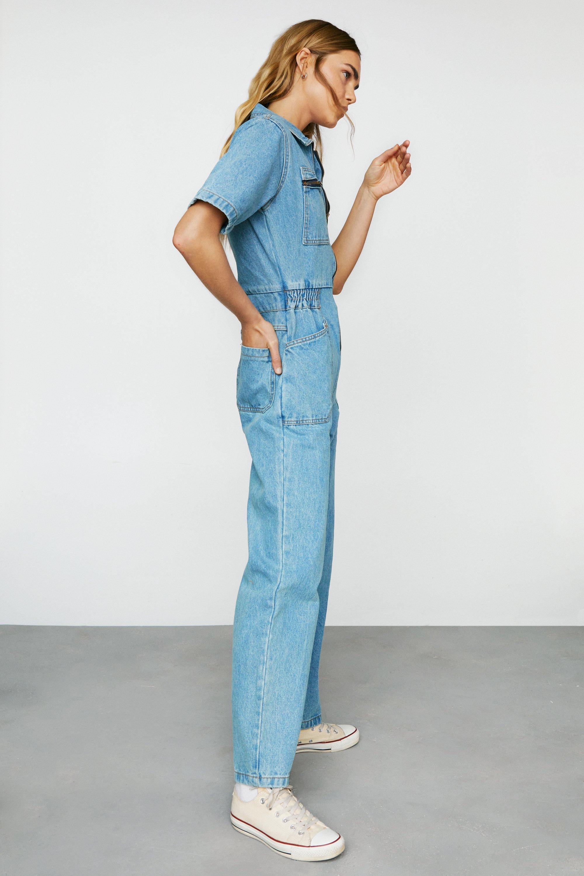 Denim jumpsuit best sale nasty gal